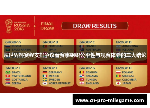 从世界杯赛程安排争议看赛事组织公平性与观赛体验的三大结论